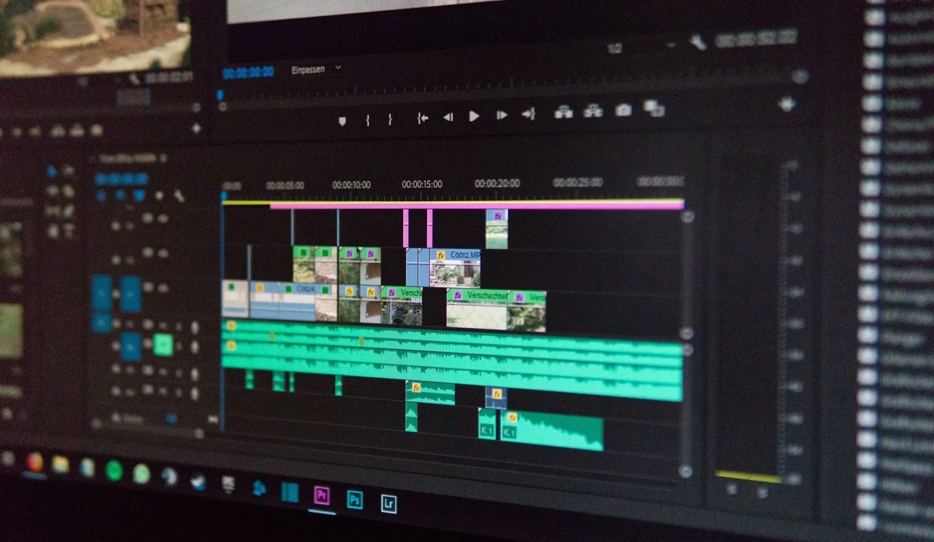 Editing footage
