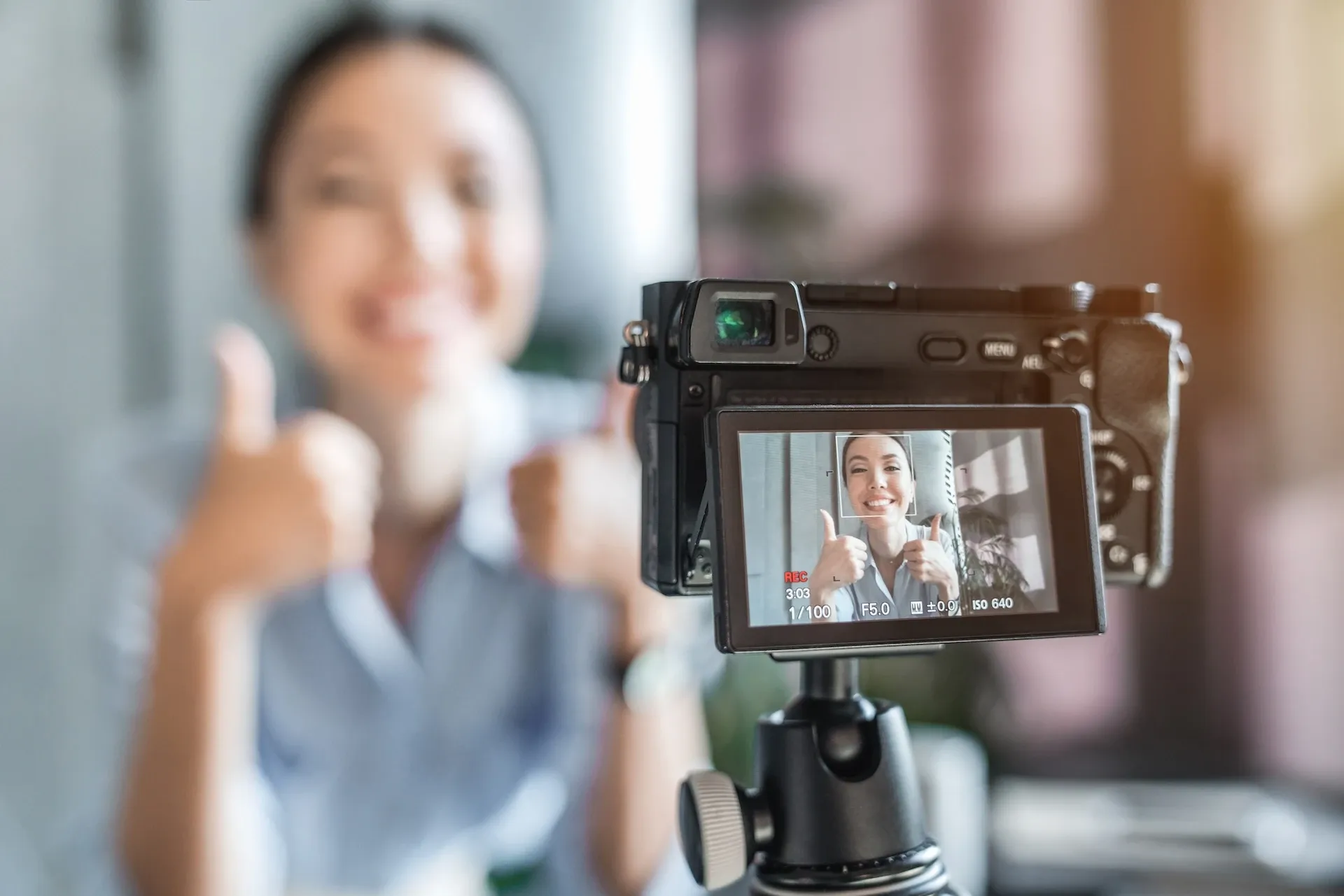 Filming vlog content