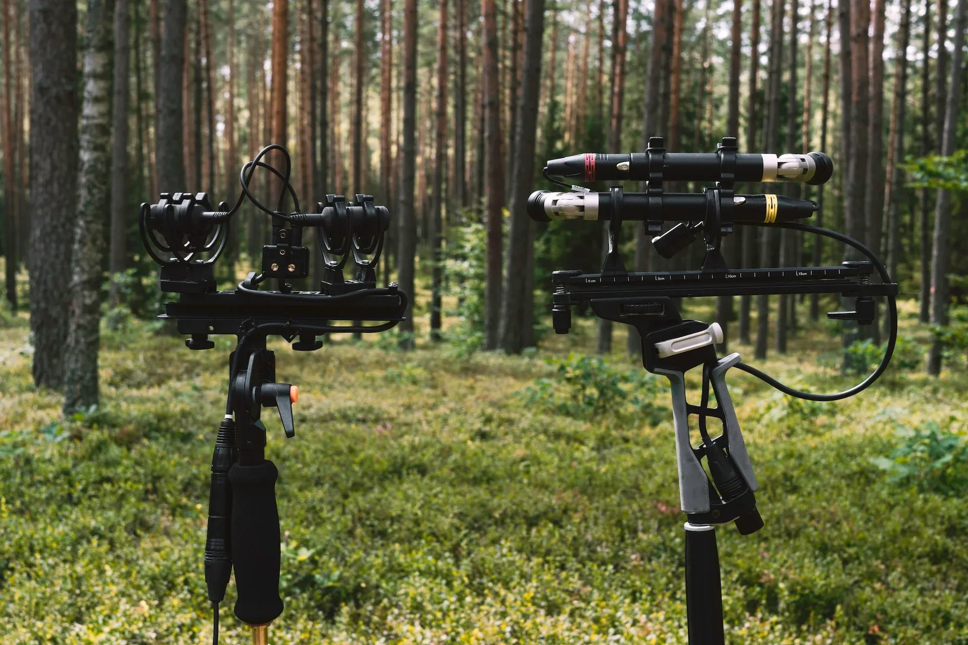 Field recording with two microphones